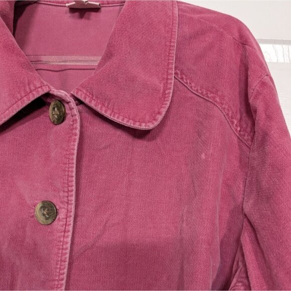 J Jill Corduroy Shacket Womens Size 2X Pink 100% Cotton Pockets Shirt Jacket - Picture 3 of 11